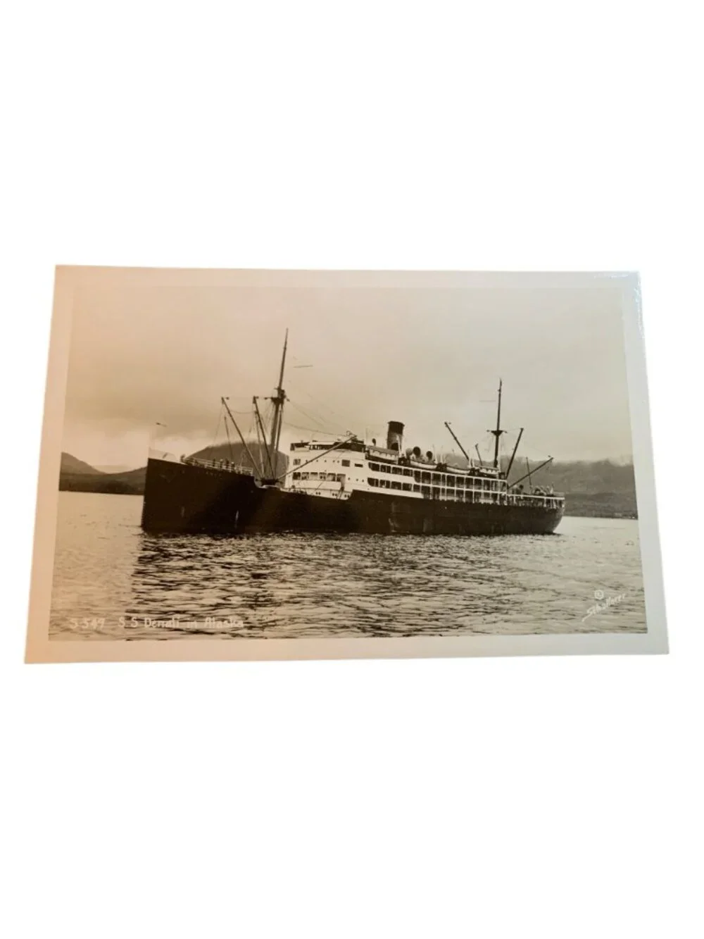 RPPC S.S. Columbia Alaska Tongass Narrows Steamship Schaller Photo